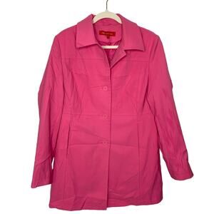 Anne Kline Hot Pink Blazer Jacket Long Medium Retro Vibe Barbie